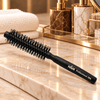 Niva Brushes Professional 386 Black Round Styler Brush on Luxury Salon Countertop