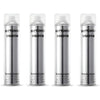 Four silver hair spray bottles labeled 'Butterfly Shadow' on a white background