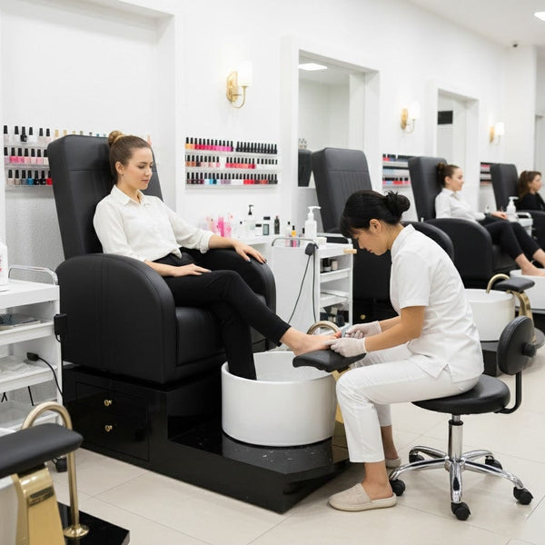 Globalstar Luxury Pedicure Spa Chair with Foot Basin – Professional Salon Chair for Nail Spa & Beauty Treatments