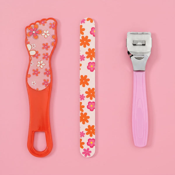 Globalstar Pedicure Kit 3 in 1 Foot Care Set with Foot File, Nail File and Razor
