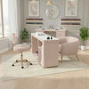Globalstar Pink Manicure Table Set – Single Nail Station with Two Chairs, Sintered Stone Top, USB Charger and Socket