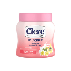 Clere Luxurious Musk Body Crème for Soft and Smooth Skin - Triple Glycerine and Vitamin Enriched for Lasting Hydration