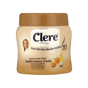 Clere Vanilla Honey Cream Body Crème - 48-Hour Hydration with Nutrient-Rich Formula and Delightful Fragrance