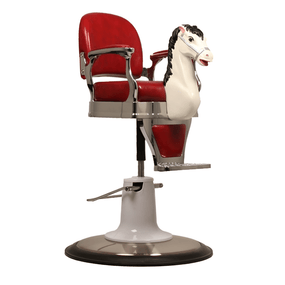 Globalstar Kids Hair Salon Chair with Horse Design – Red Color, Fun and Comfortable