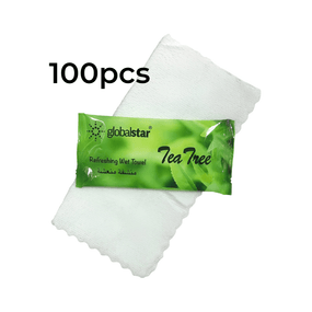 Globalstar Refreshing Wet Towel Tea Tree 100pcs - Premium Hygienic & Aromatic Skincare Solution