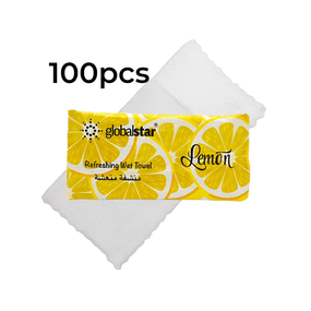 Globalstar Refreshing Wet Towel Lemon 100pcs - Premium Hygienic & Zesty Freshness