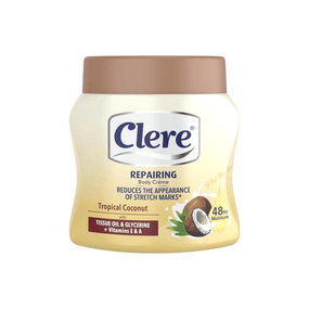 Clere Tropical Coconut Body Cream with NutriMoist - Deep Hydration and Enriched with Vitamins E & A for Radiant Skin