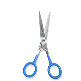 Globalstar Classic 5.5" Hair Cutting Scissors - Stainless Steel with Blue Rubber Grip