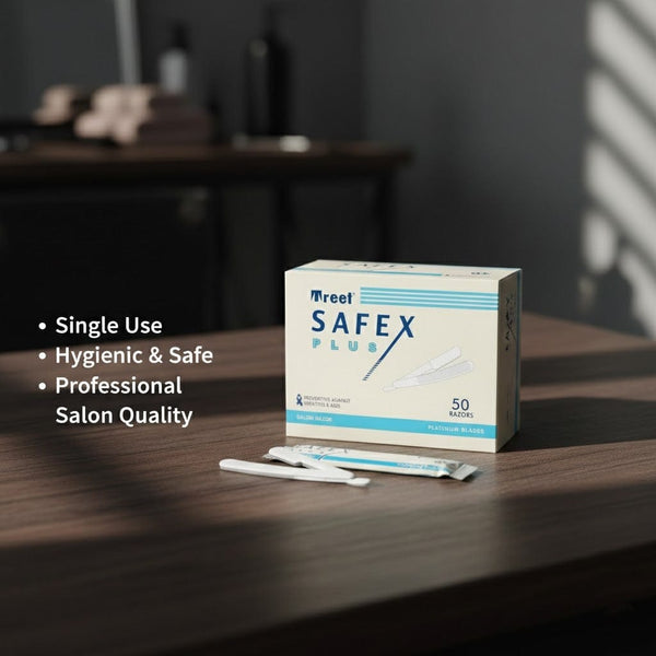 ماكينة حلاقة صالونات التجميل سيفكس التي تستخدم لمرة واحدة - عبوة من 50 شفرة حلاقة احترافية للرجال، مثالية للاستخدام في المنزل وفي صالونات الحلاقة