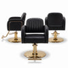 Globalstar H640 Professional Makeup Chair | Luxury Black Leather, 360° Rotation & Height Adjustment