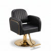 Globalstar H640 Professional Makeup Chair | Luxury Black Leather, 360° Rotation & Height Adjustment