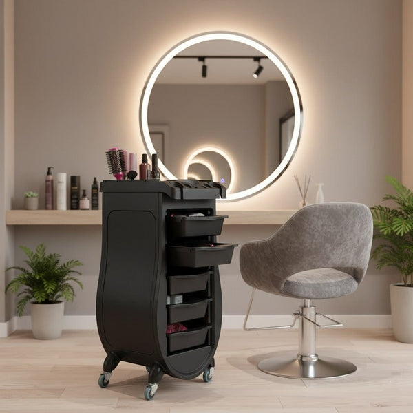 Globalstar Professional Salon Trolley with Metal Frame & 5 PVC Drawers – Ultimate Hairdressing and Barber Organizer