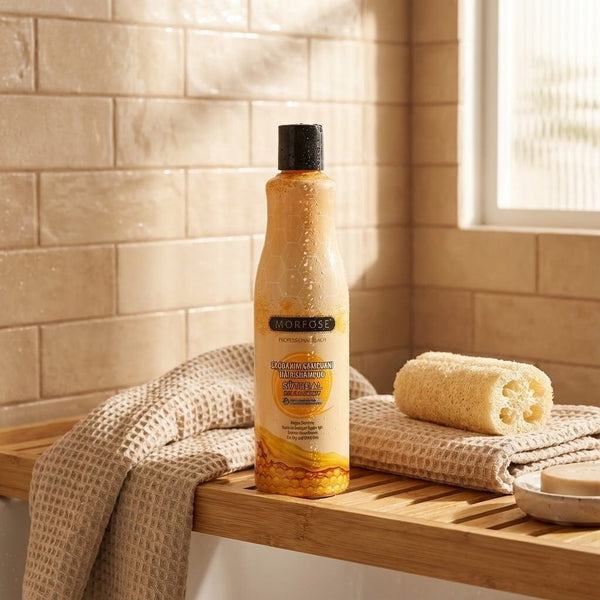 Morfose Milk & Honey Shampoo 500 ml – Intensive Nourishment for Dry & Damaged Hair with Milk Protein & Honey Extract
