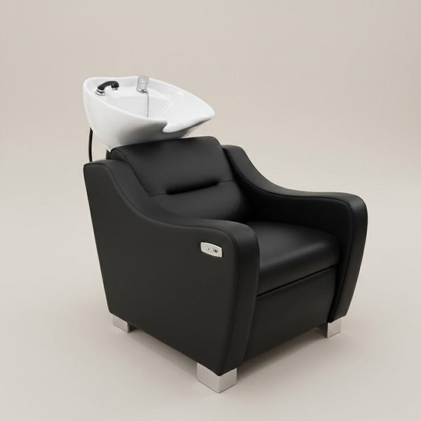 Globalstar XT-10-2-1 Electric Black Shampoo Chair with Basin – Reclining Backwash with USB Port