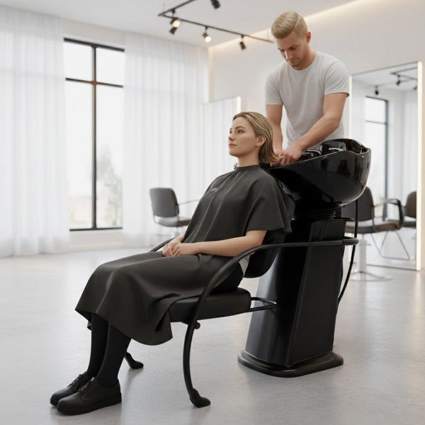 Globlastar Black Professional Shampoo Chair –Comfortable Salon Backwash Unit