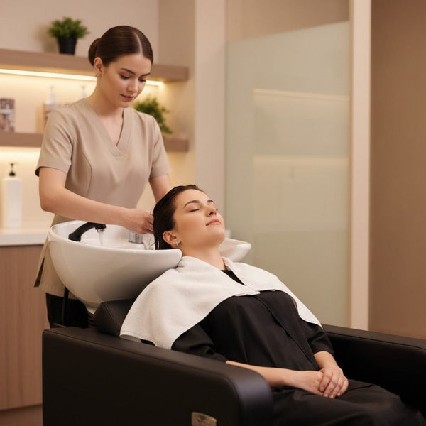 Globalstar XT-229 Black Shampoo Chair with White Basin – Professional Salon Backwash Unit