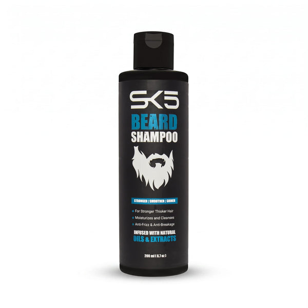 SK5 Beard Shampoo 200ml – Stronger, Thicker & Shinier Beard with Natural Oils & Extracts
