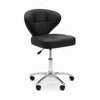 Globalstar LX-3072 Black Stool Chair with Backrest – Rolling Salon Spa Stool with Leather Padding