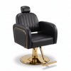 Globalstar Makeup Chair Black B641 – Premium Salon Chair with Gold Base, Reclining, 360° Rotation & Height Adjustment