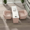 Globalstar Pink Manicure Table Set – Single Nail Station with Two Chairs, Sintered Stone Top, USB Charger and Socket