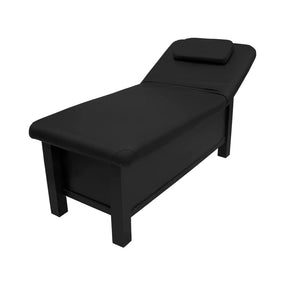 Globalstar Professional Black Wooden Massage Bed for Ultimate Relaxation