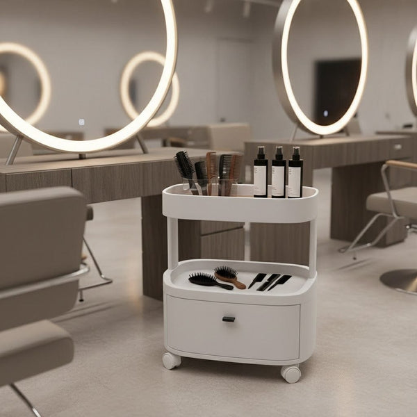 Globalstar Small Rolling Trolley with Drawer - Perfect for Salon and Multiuse Storage