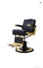 Globalstar Classic Barber Chair Gold Frame with Black Leather Upholstery – Stylish & Durable