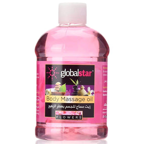 Globalstar Body Massage Oil Flowers Scent 500ml - Awarid UAE