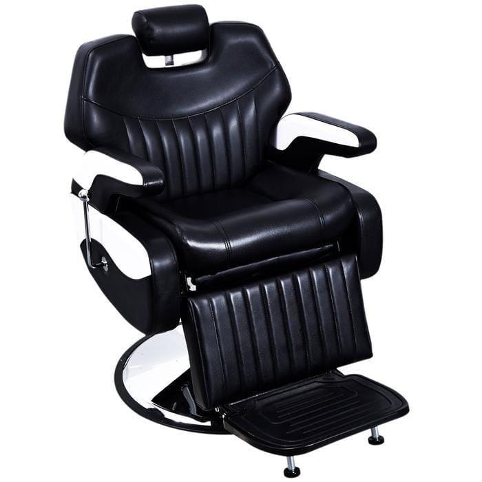 Black Professional Black & White Barber Chair - 2689A - Awarid UAE