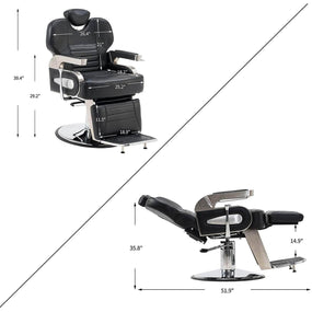 Black Professional Barber Chair BX-2916-1 - Awarid UAE