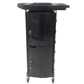 Globalstar Professional Black Salon Trolley With Door BS-1156 - Awarid UAE