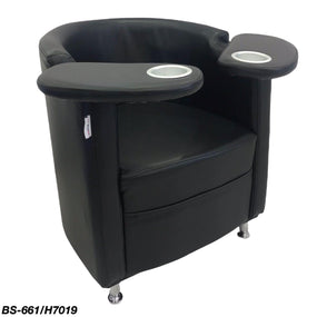 Globalstar Manicure Round Chair Black BS-661 / H7019 - Awarid UAE