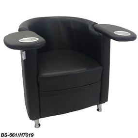 Globalstar Manicure Round Chair Black BS-661 / H7019 - Awarid UAE