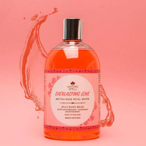 Nature Spell British Rose Petal Water Jelly Body Wash 500ml - Awarid UAE