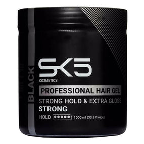 SK5 Professional Hair Gel Strong Hold And Extra Gloss Black Strong 1000ml - Awarid UAE