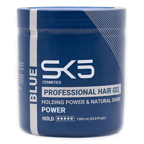 SK5 Professional Hair Gel Holding Power And Natural Shine Blue Power 1000ml - Awarid UAE