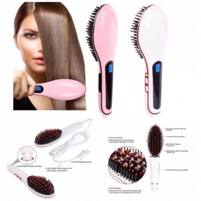 Beautystar Hair Auto Straightening Brush White MB-676 - Awarid UAE