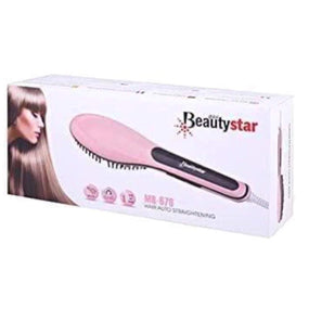 Beautystar Hair Auto Straightening Brush Pink MB-676 - Awarid UAE