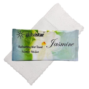 Globalstar Refreshing Wet Towel Jasmine 100pcs - RT03 - Awarid UAE