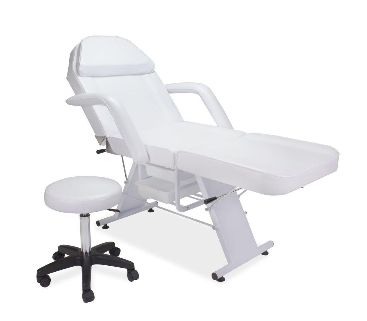 Globalstar Professional High Quality Beauty Facial Bed With Styling Stool White BS-616 - Awarid UAE