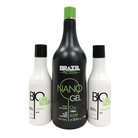 Bio Lamination Nano Gel 0% Formol Protein Treatment Set 1x3 1000ml + 300ml x 2 - Awarid UAE